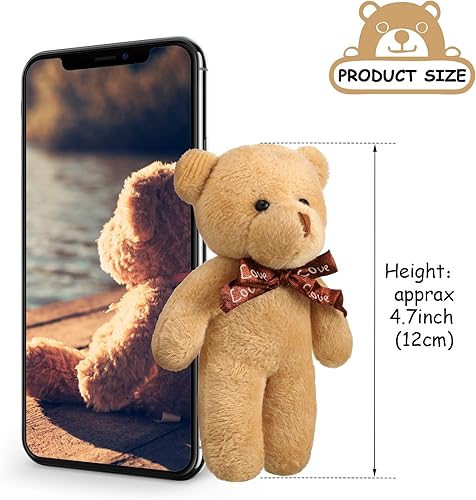 Miniatura 2 de Skylety - 24 piezas de ositos de peluche de 47 pulgadas rellenos articulados suaves y pequeños para llavero cumpleaños boda Navidad decoración