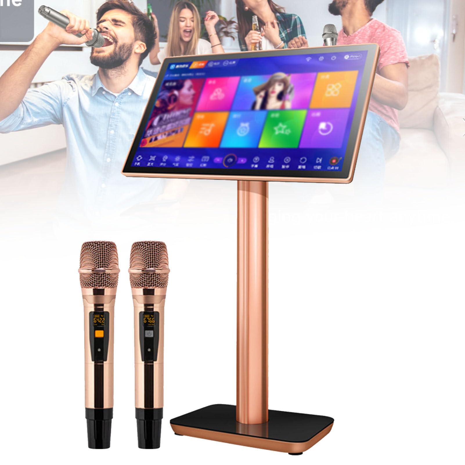 Macchina per karaoke con touch screen, uscita 4K, 27 opzioni linguistiche per feste e riunioni a casa