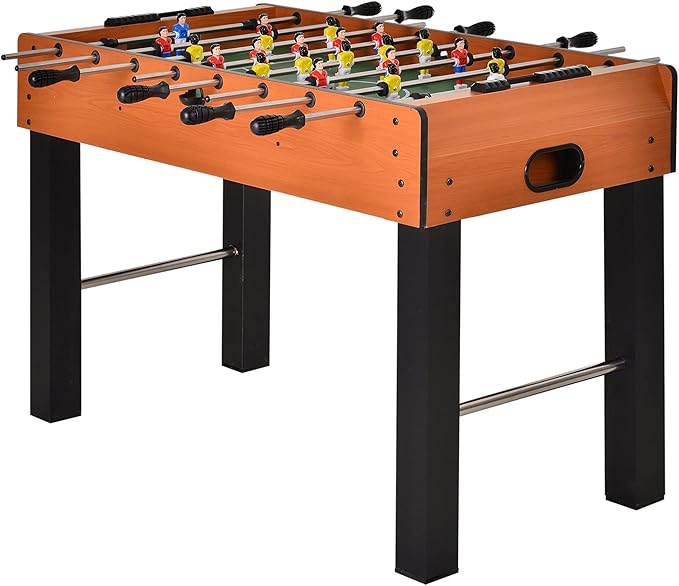 Soozier Foosball Table, 48'' Wooden Soccer Game Table, w/ 8 Rods, 2 Balls Suit for 4 Players