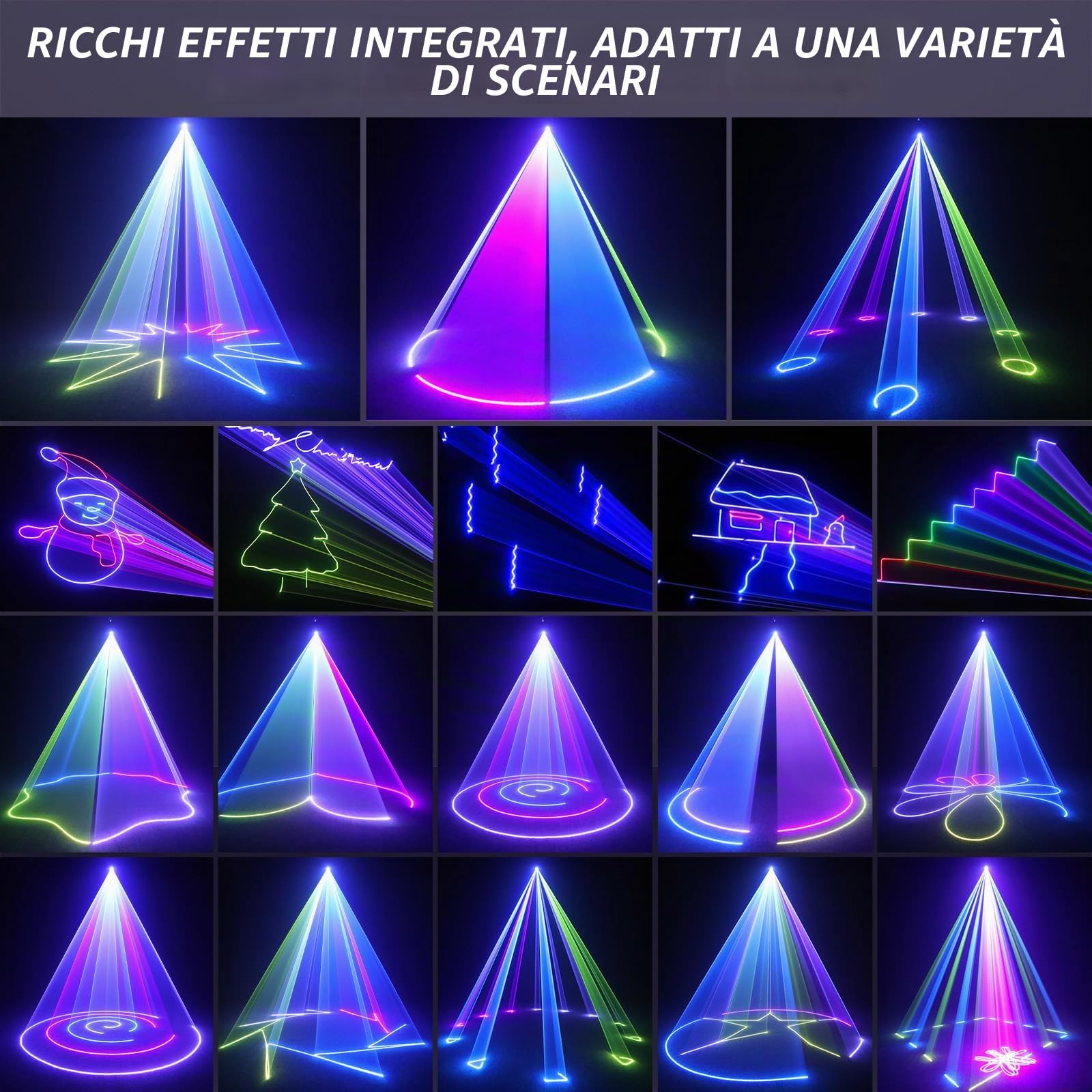 Luce da discoteca, 3D fai da te con app Bluetooth, luce da discoteca, luce per feste e DMX512, adatta per feste, bar, Halloween e Natale