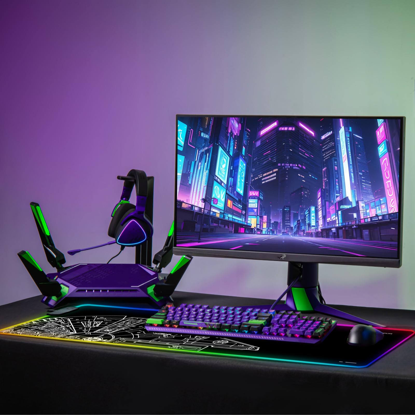 Alfombrilla de mouse RGB LED para juegos, teclado grande, lindo ordenador de sobremesa, portátil, 14 luces, XXL, largo, gigante, grande, fresco, diseño moderno, único para hombres, niños,