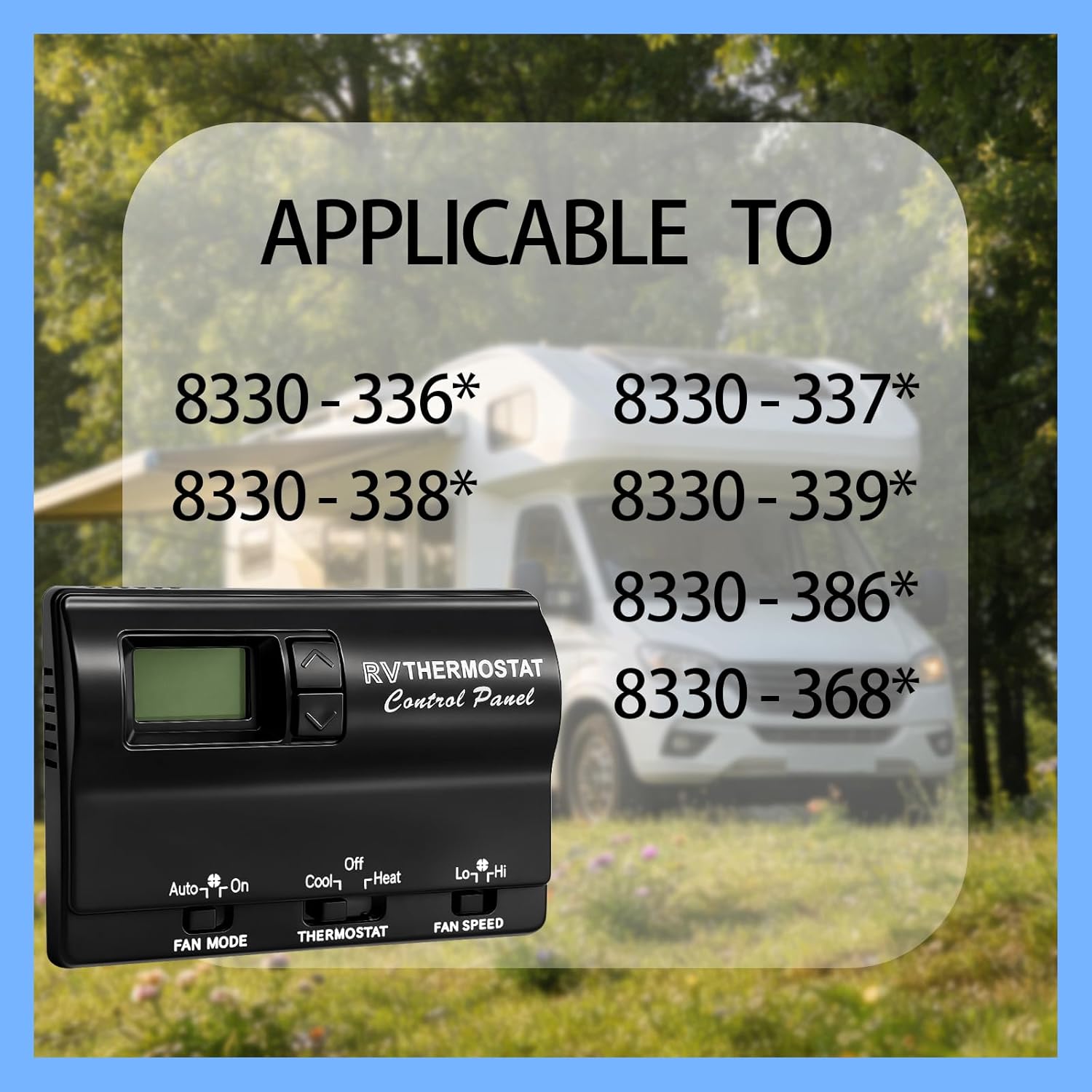 83303862 RV Digital Thermostat Replacement for Heat/Cool T-Stat Wall Coleman Mach 8330 Series 83303362 8330-336 337 338 339 368 386 Wall AC Thermostat