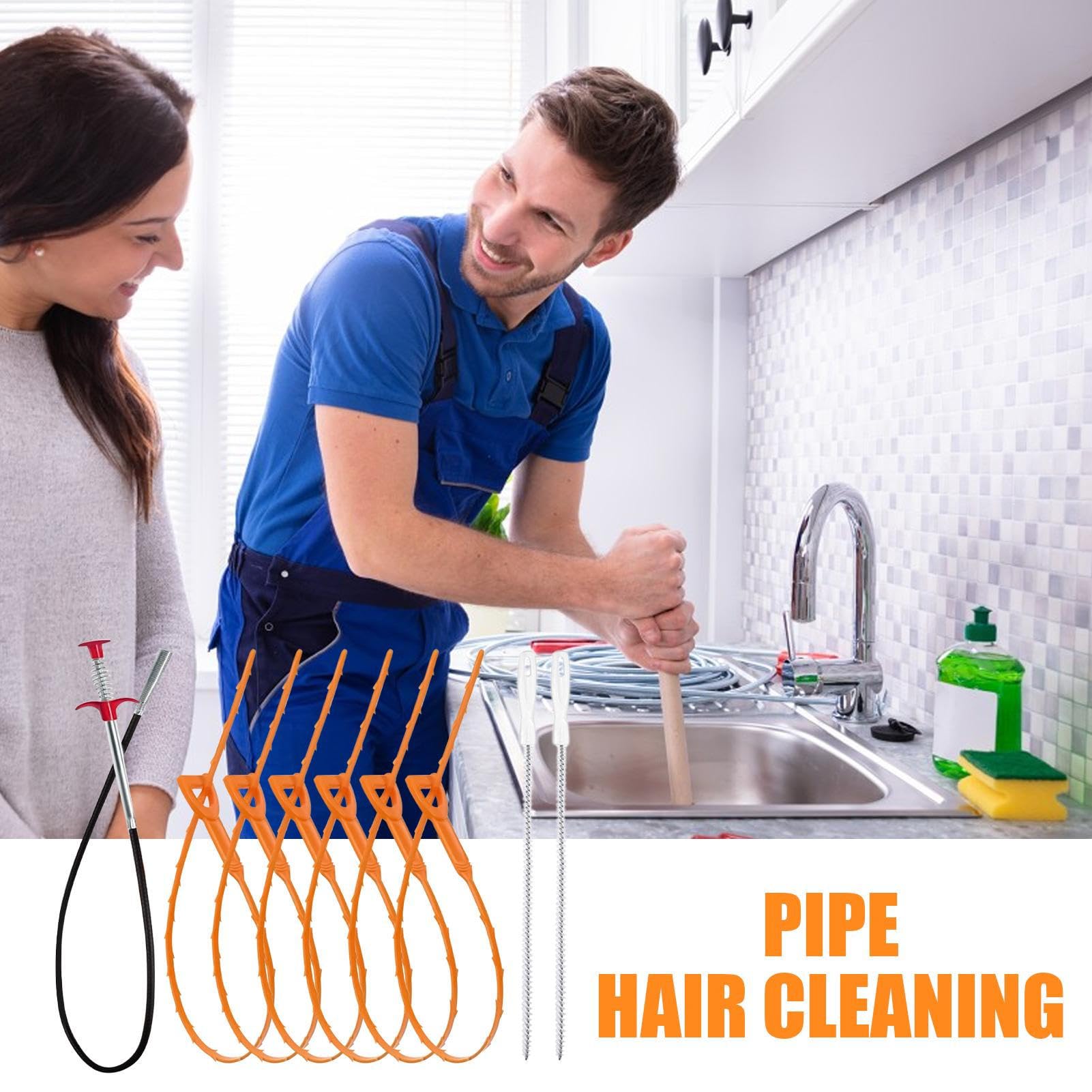 Déboucheur de Canalisation pour Cheveux Câble Flexible Lavabo Salle de Bain