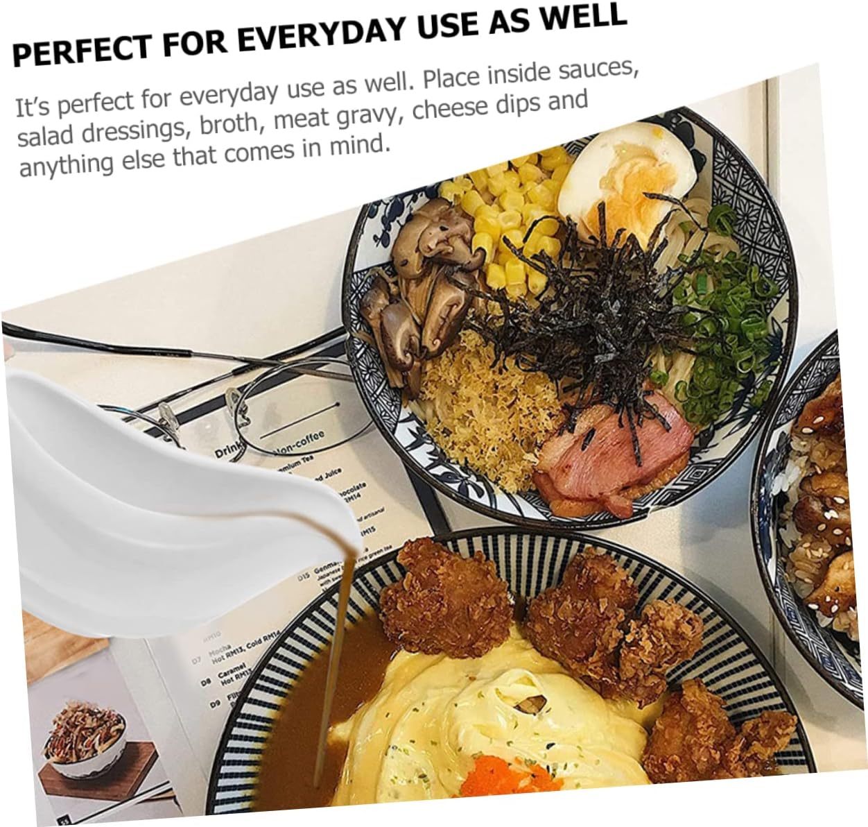 1set Gravy Dispenser Sauce Pitcher Ceramic Sauce Cup Gravy Boat Lid Milk Boat Restaurant Quality Easy to Use