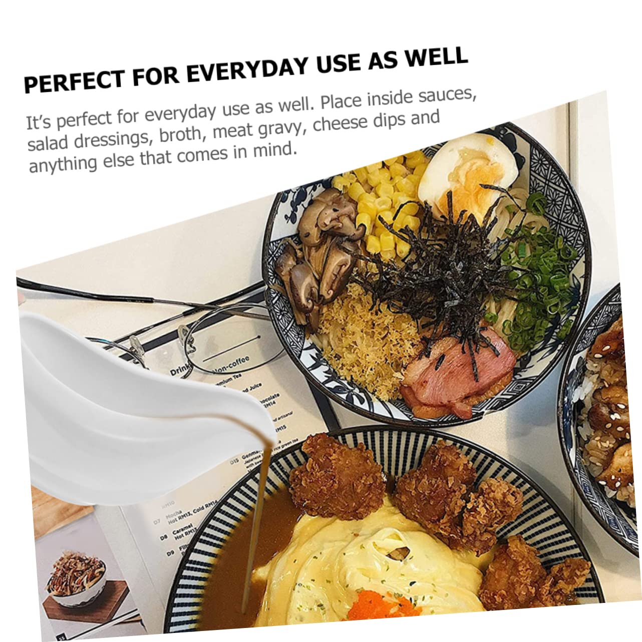 OFFSCH Gravy Boat Dish Elegant Sauce Cup Pitcher for Restaurant Condiments Comfortable to Hold Handle