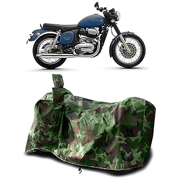 AARTRI - Jawa 42 New BS6 Water Resistant - Dust Proof - Full Bike Scooty Two Wheeler Body Cover for Jawa 42 (Green Multijungle)