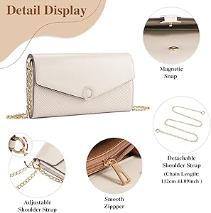 Mini Sac Bandoulière Femme En Simili Cuir PU – Pochette Téléphone Portable Avec Chaîne Réglable – Idéal Pour Shopping, Voyage Et Soirée