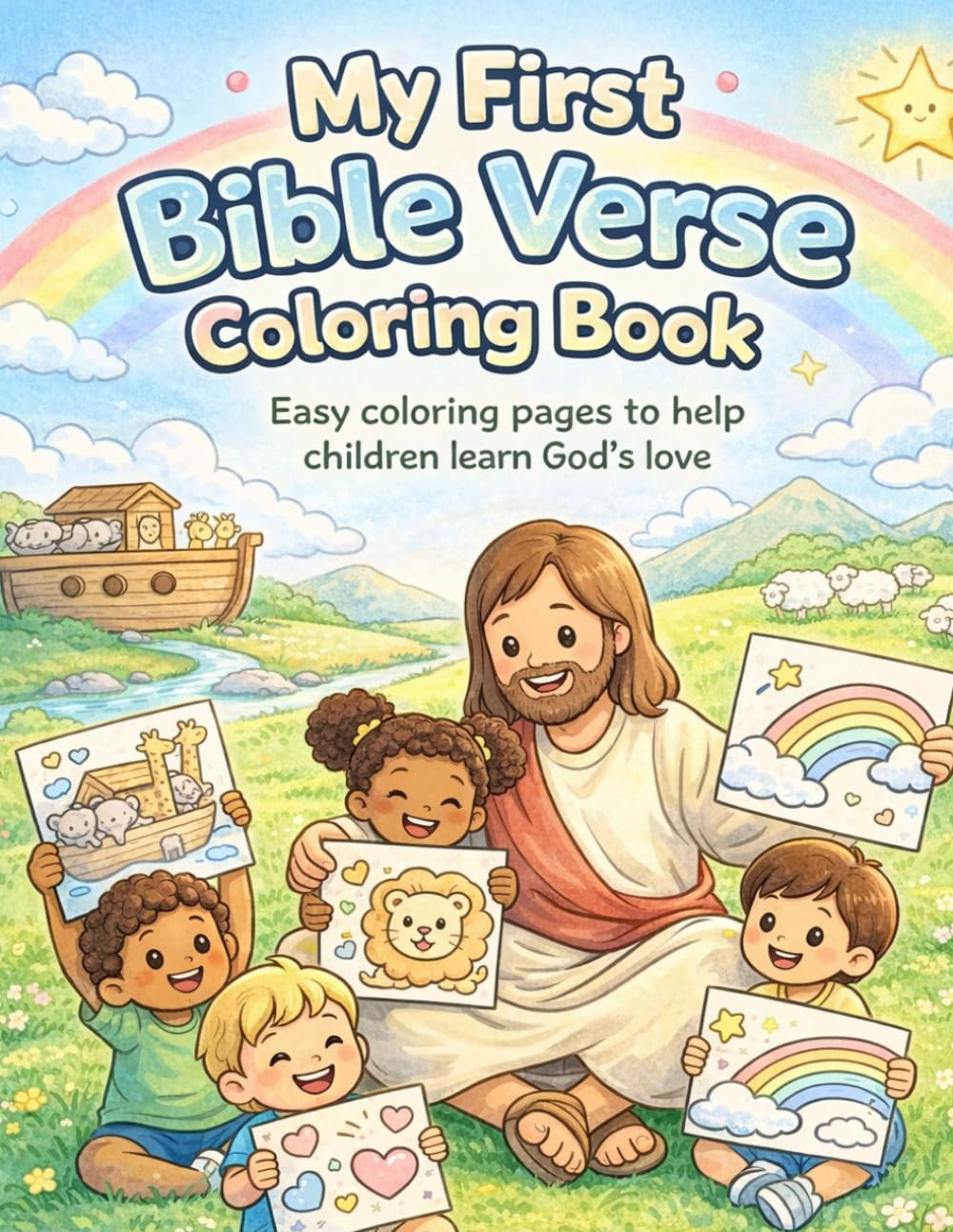 My First Bible Verse Coloring Book: Easy Coloring Pages to Help Children Learn God’s Love and Favorite Scriptures