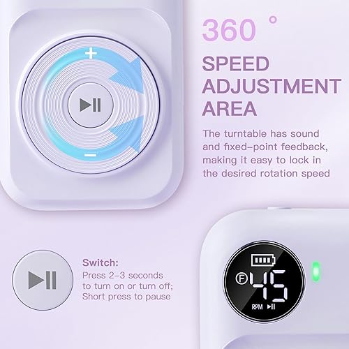 Miniatura 3 de Madenia Taladro de uñas profesional recargable, lima de uñas eléctrica portátil de 45000 RPM, lima E para uñas de gel acrílicas, adecuada para uso