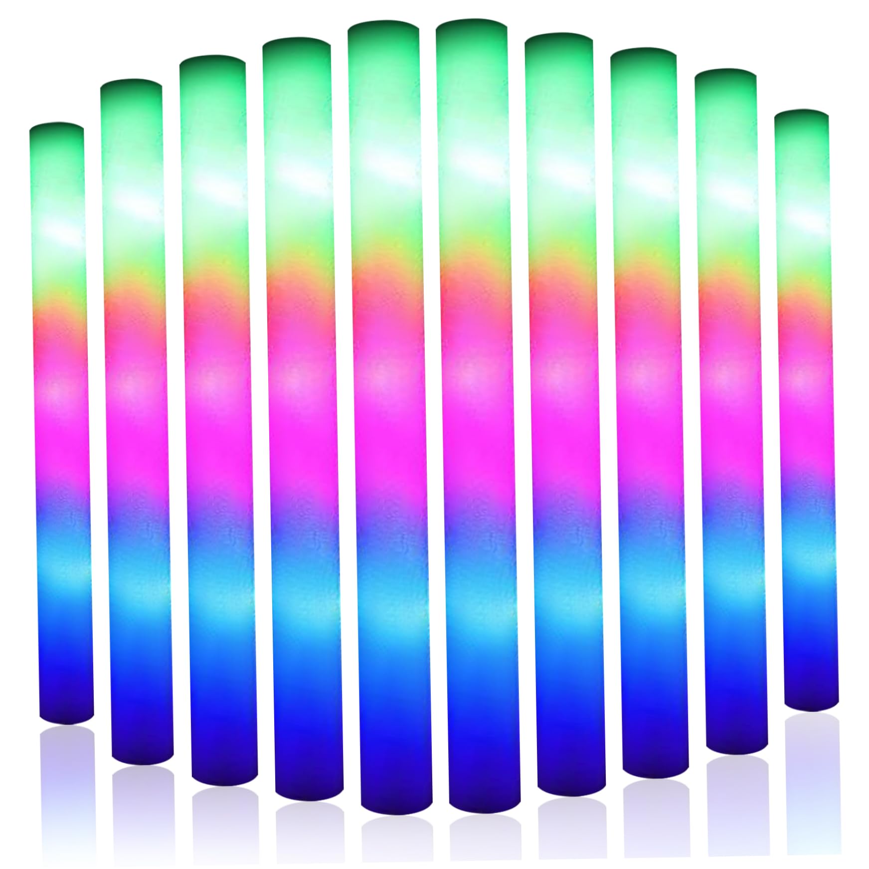 Xdyyjrasa Sticks - 10Pcs Light Up Sticks with 3 Modes, Colourful Flashing LED Glow for Party Wedding Concert