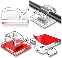 Vista 8 de 100 clips para cables, organizador de cables adhesivo, soporte para cables, organizador de cables, ganchos autoadhesivos para oficina, hogar (negro)