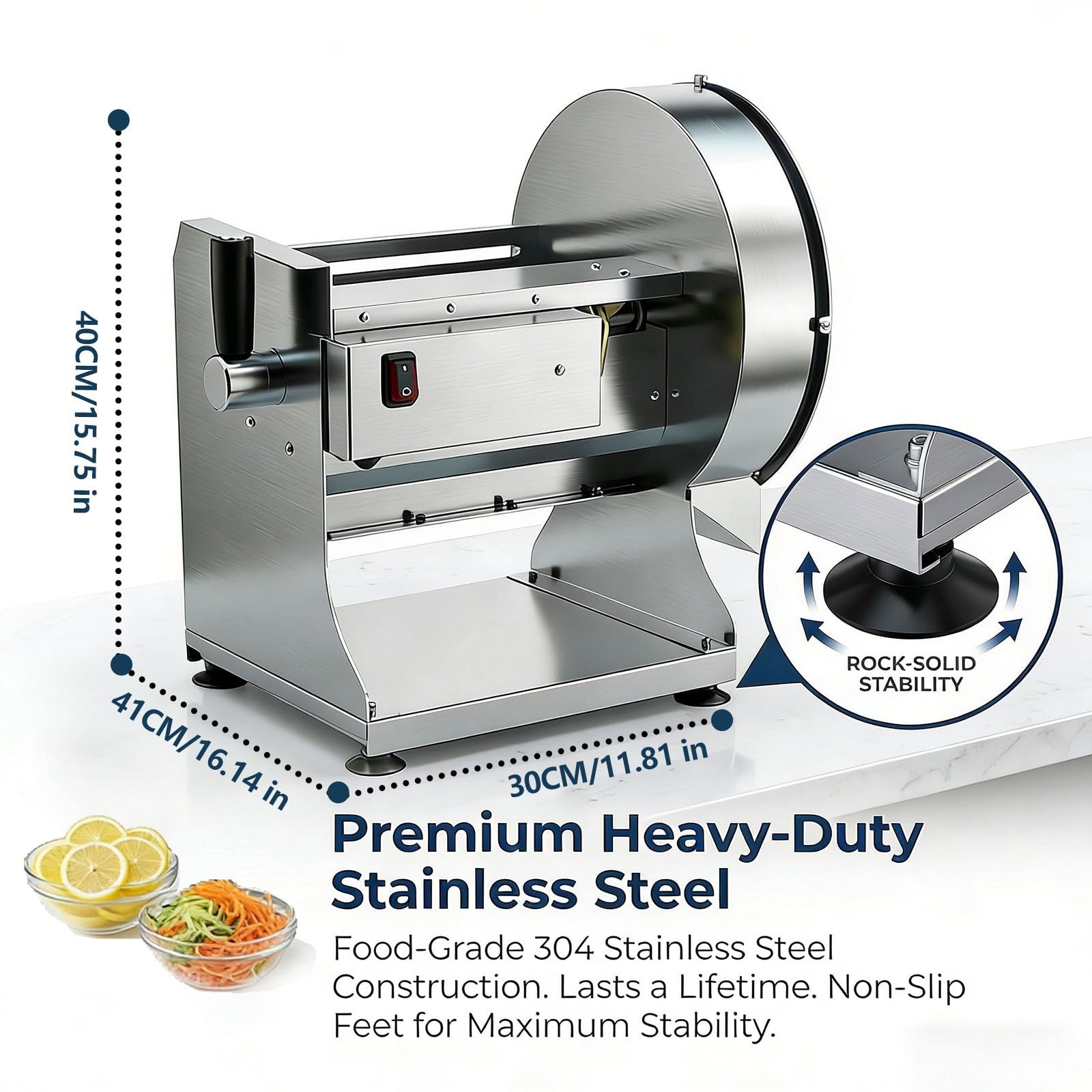 Elektrischer und manueller Dual-Modus-Lebensmittelschneider mit einstellbarer Dicke, ideal für Krautsalat-Sauerkraut und Salate