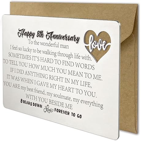 YODOCAMP Happy 8th Anniversary Card for Him