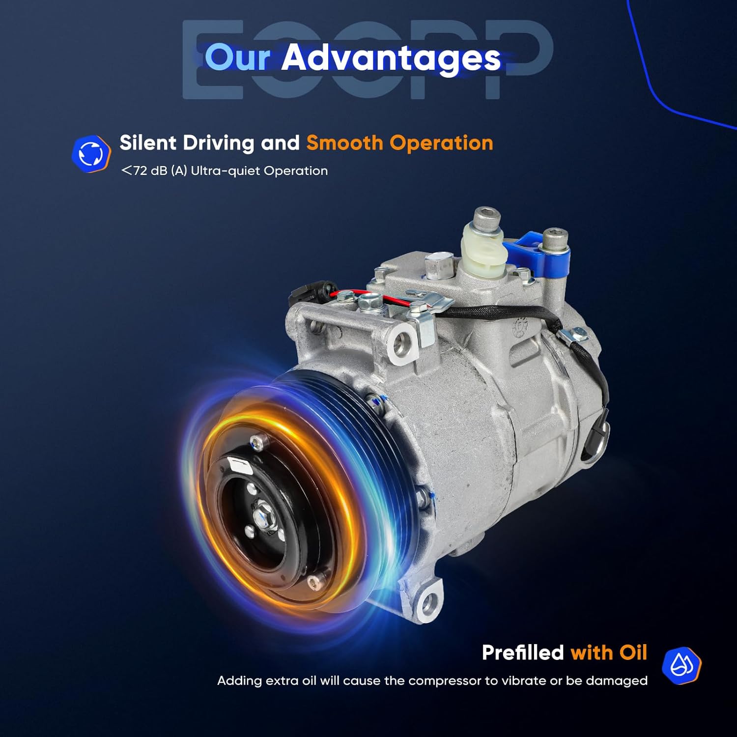 ECCPP AC Compressor with Clutch Fit for Mercedes-Benz C300 3.0L 2008-2009 Air Conditioning Compressor