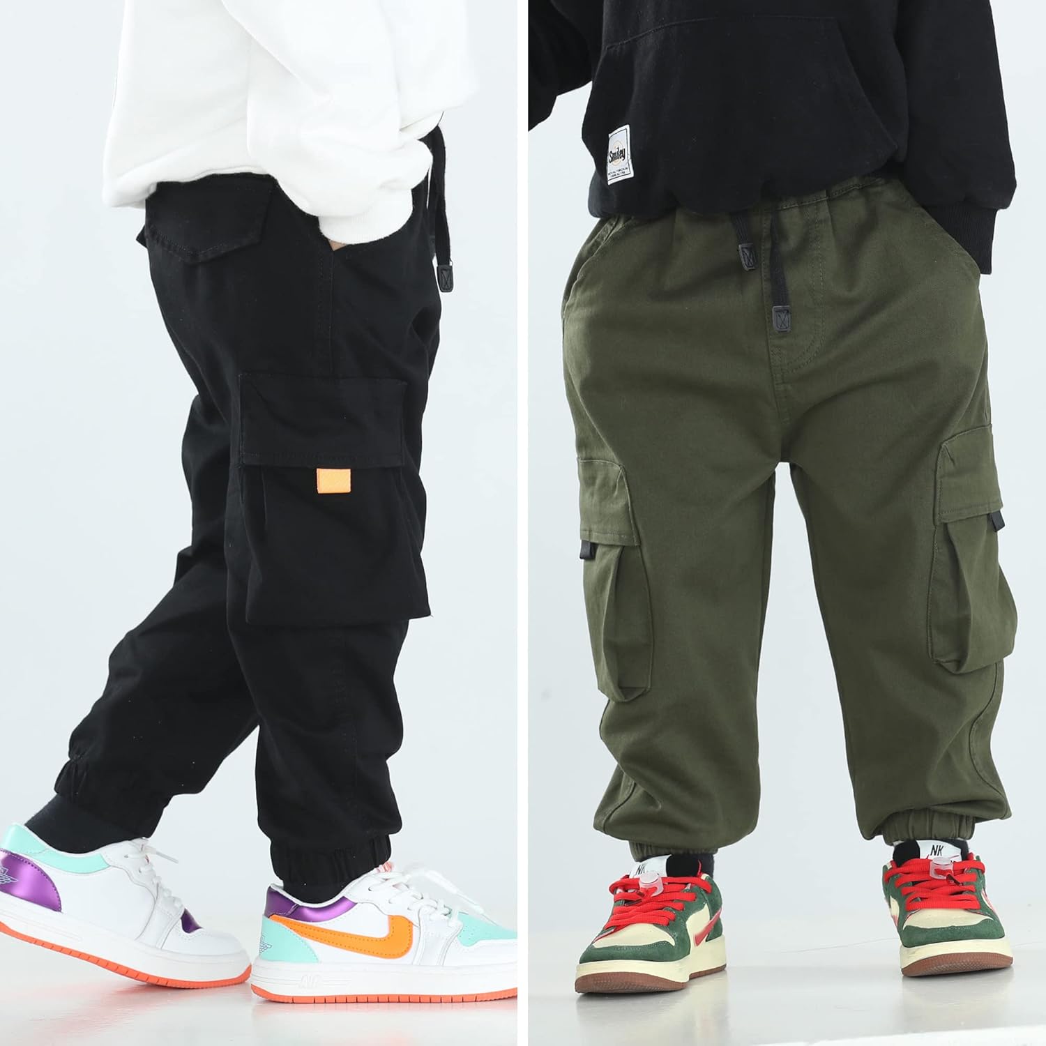 MINI PANDA Toddler Pants, Black Pants Toddler Boys or Girls, Little Boy Pants 2-Pieces - Image 2