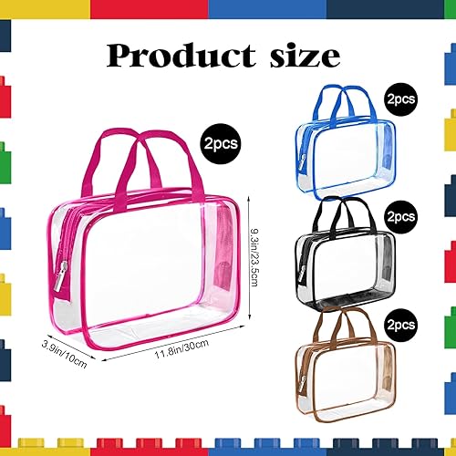 Miniatura 8 de Paquete de 9 bolsas de almacenamiento de juguetes de PVC transparente, bolsas de aseo impermeables, con cremallera, bolsas organizadoras de juguetes