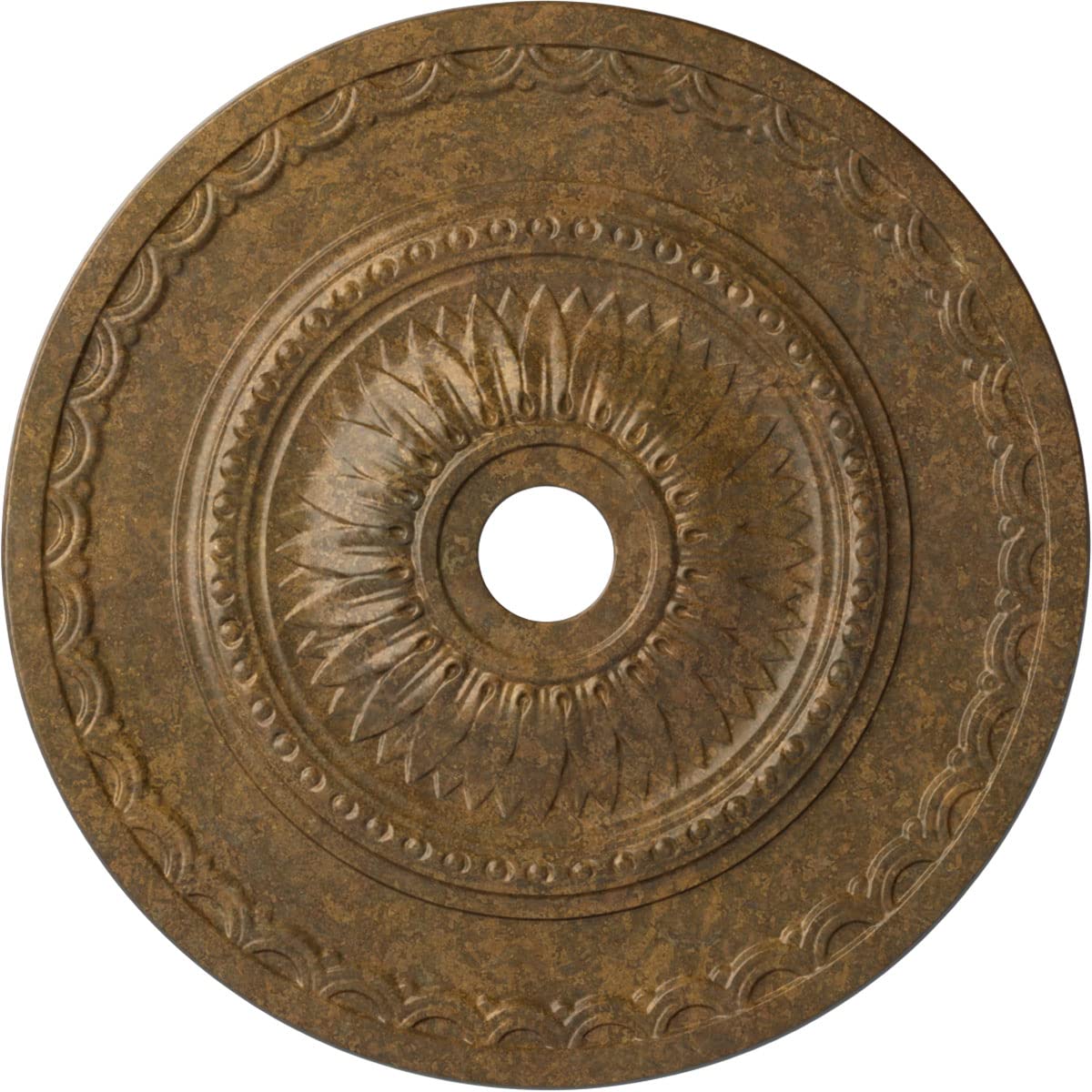 Ekena Millwork Sunflower Ceiling Medallion, Rubbed Bronze