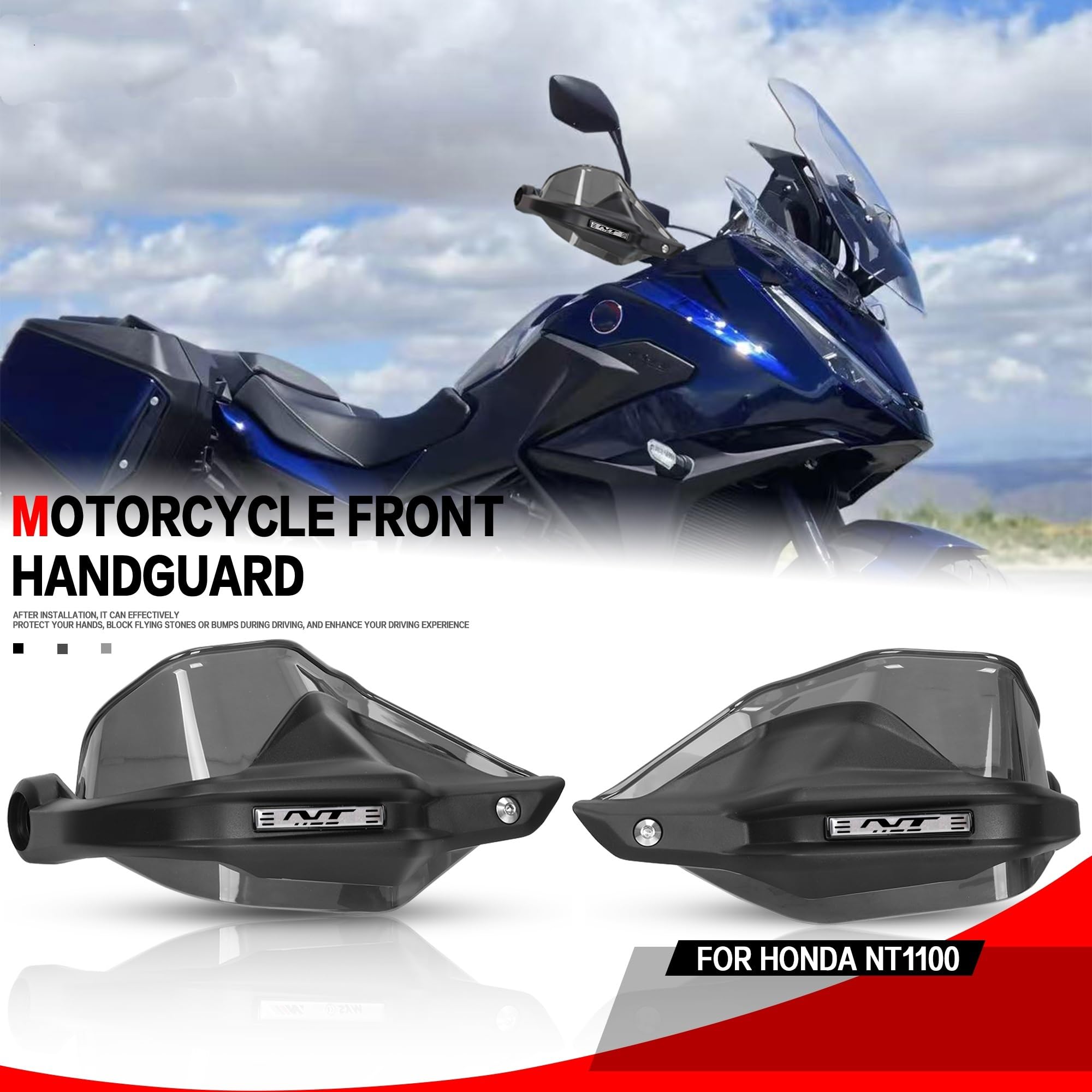 Handguards Fit Für Honda NT1100 2021-2025 Motorrad Handprotektoren Lenker Wachen Windschutzscheibe Schutz(Black and brown)