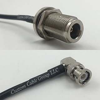 6 inch RG188 N FEMALE BULKHEAD to BNC MALE ANGLE Pigtail Jumper RF coaxial cable 50ohm Quick USA Shipping