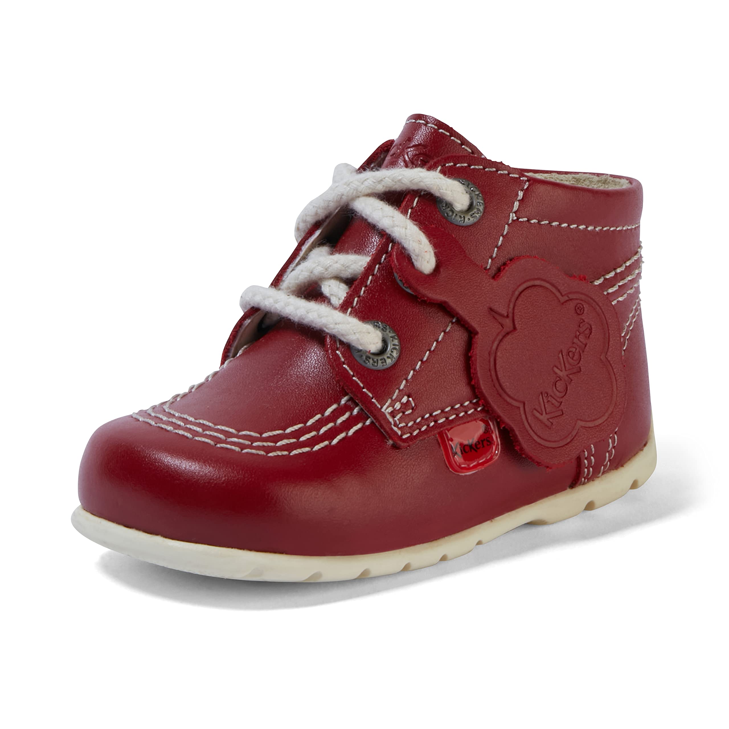Kickers Unisex Baby Kick Hi Ankle Boots with Zip | Extra Flexibility For | Easy On And Off, Red, 0 UK Child