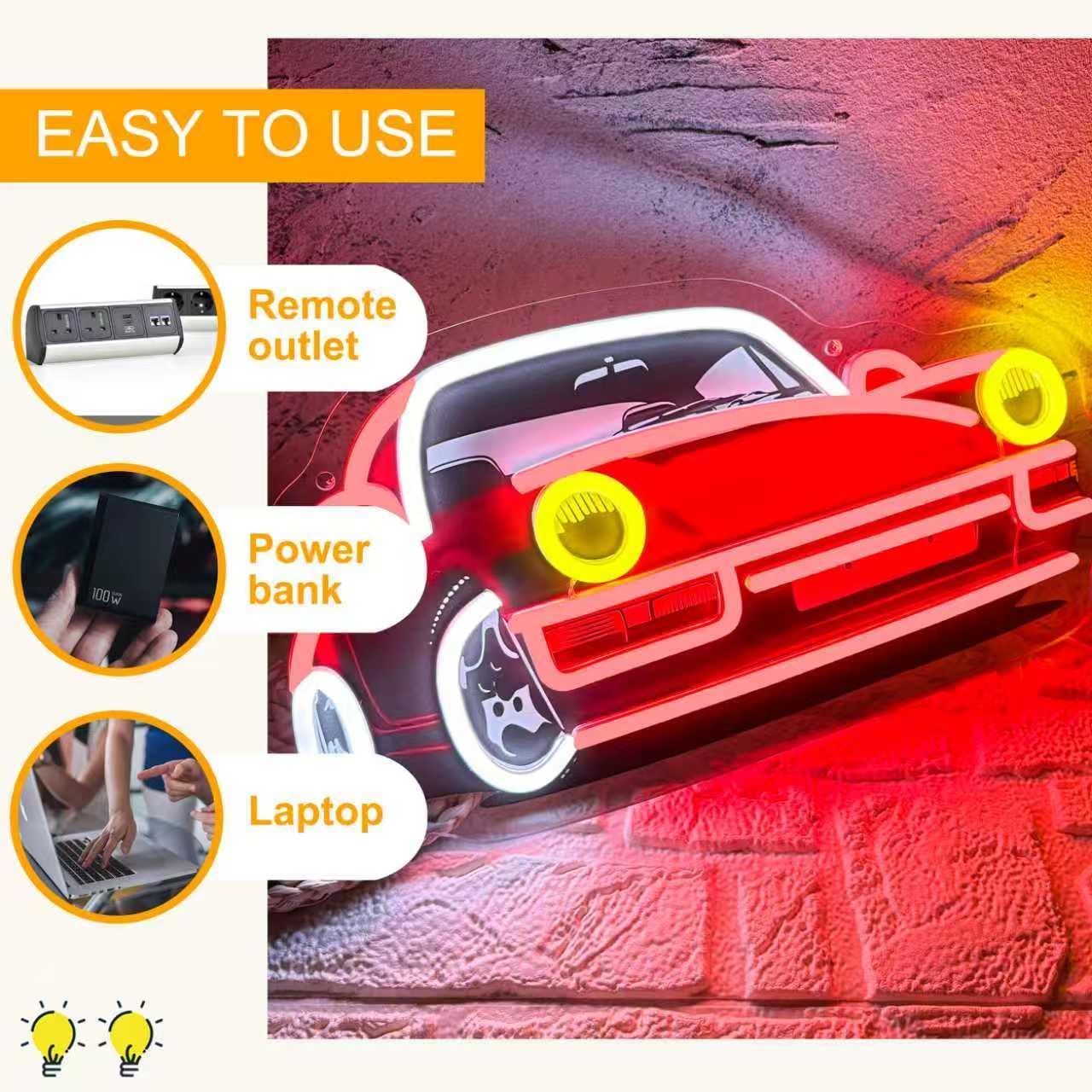 Sports Car Neon Signs for Wall Decor, Garage LED Neon Light Trendy Sports Car Shape Sign USB Powered Dimmable, for Man Cave Garage Bar Supercar Racing Car Game Room Birthday Gifts(15.7 * 8.6 In)