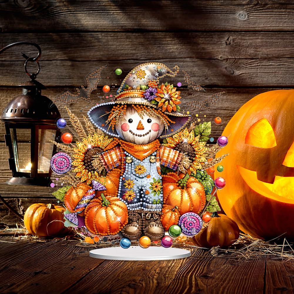 5D DIY Diamond Painting Halloween Set – Kürbis-Motiv Mit Wackelkopf, Inkl. Strass & Werkzeug