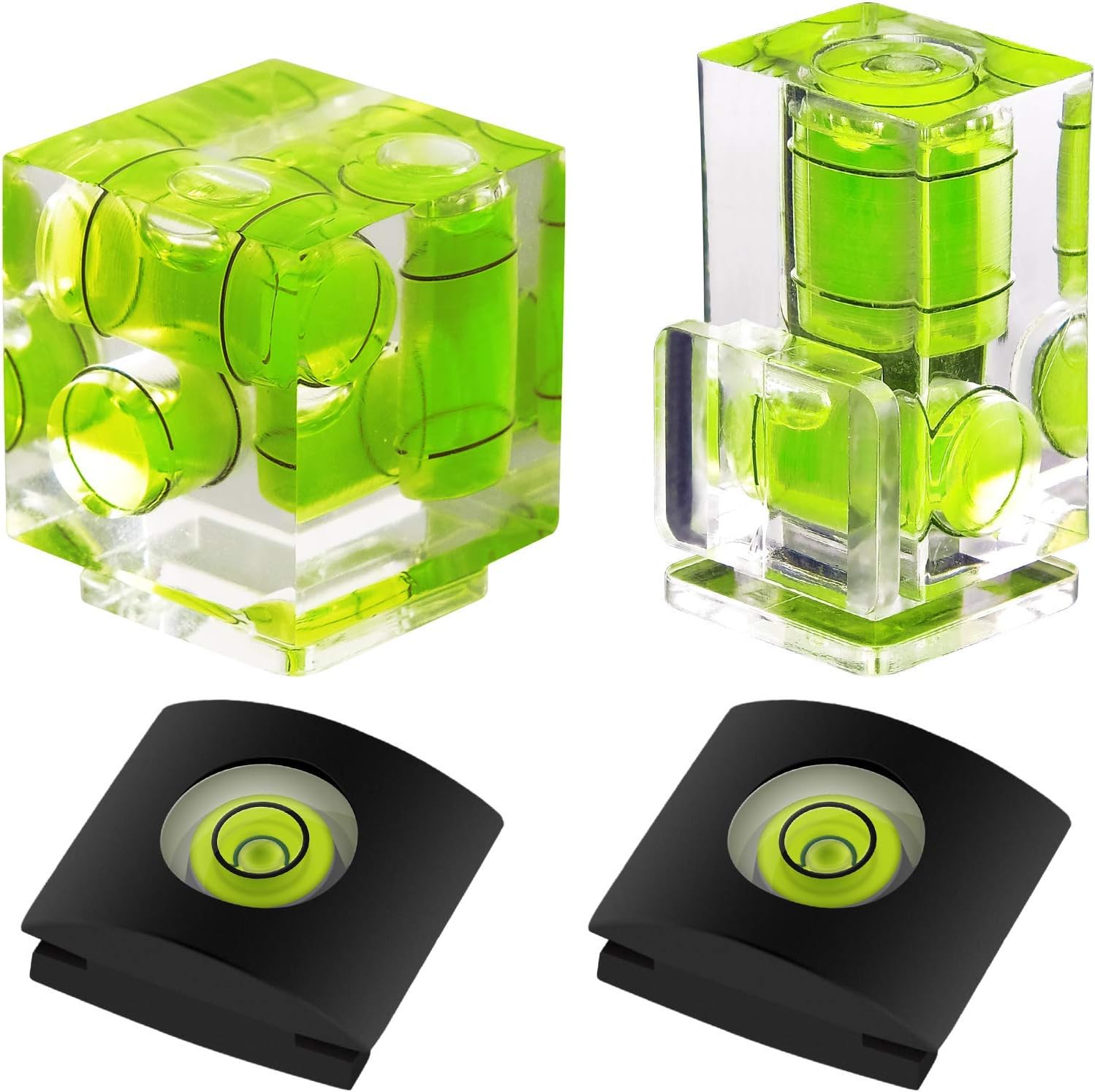 Anwenk Hot Shoe Level Camera Bubble Level Hot Shoe Spirit Level Hot Shoe Cover (Includes 3 Axis Bubble Level, 2 Axis Bubble Level and 1 Axis Hot Shoe Cover) Combo Pack