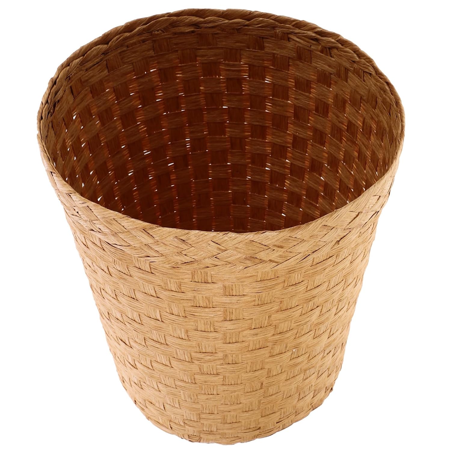 Holibanna Hand Woven Straw Trash Can Narrow Multi Function Waste Basket for Home Office Bathroom Chic Natural Design for Stylish Storage and Organization