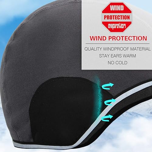 Miniatura 5 de Forro térmico para casco con diseño de calavera, protección contra el viento, para invierno, cálido, ciclismo, correr, esquí, invierno