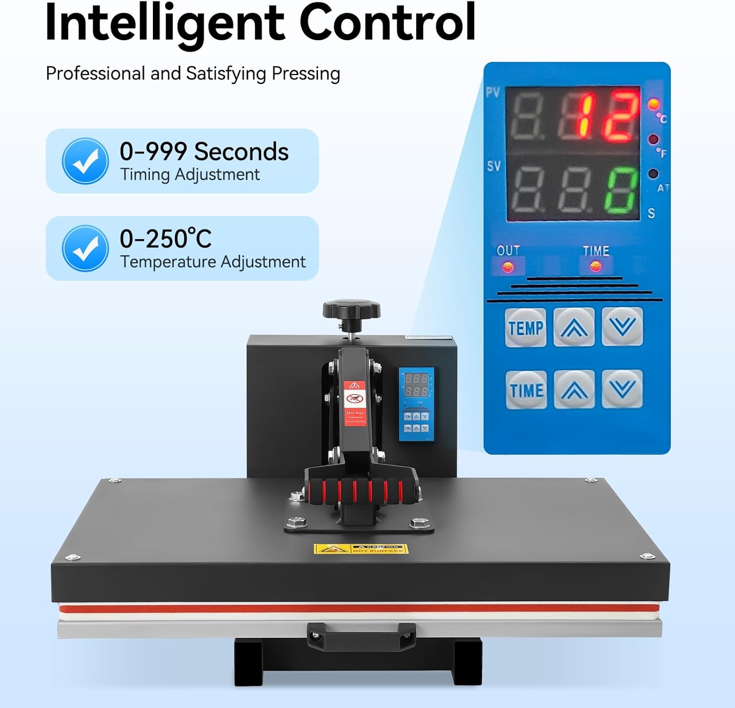 Heat Press 16x24, 2800W Power Heat Press Machine, Fast Heating, High Pressure Heat Press Machine with Temp and Timer Control, Heat Sublimation Machine for Shirts,Hoodie, Bags, Pads