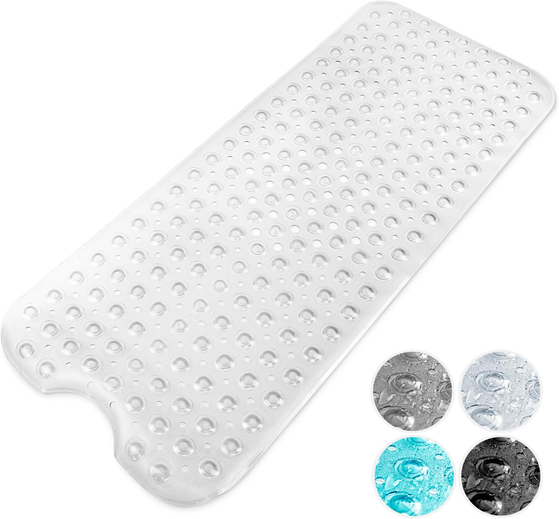 Tapis De Douche Antidérapant 80x80cm Auauraintt - Avec Ventouses, Lavable En Machine, Antibactérien Et Anti-Moisissure