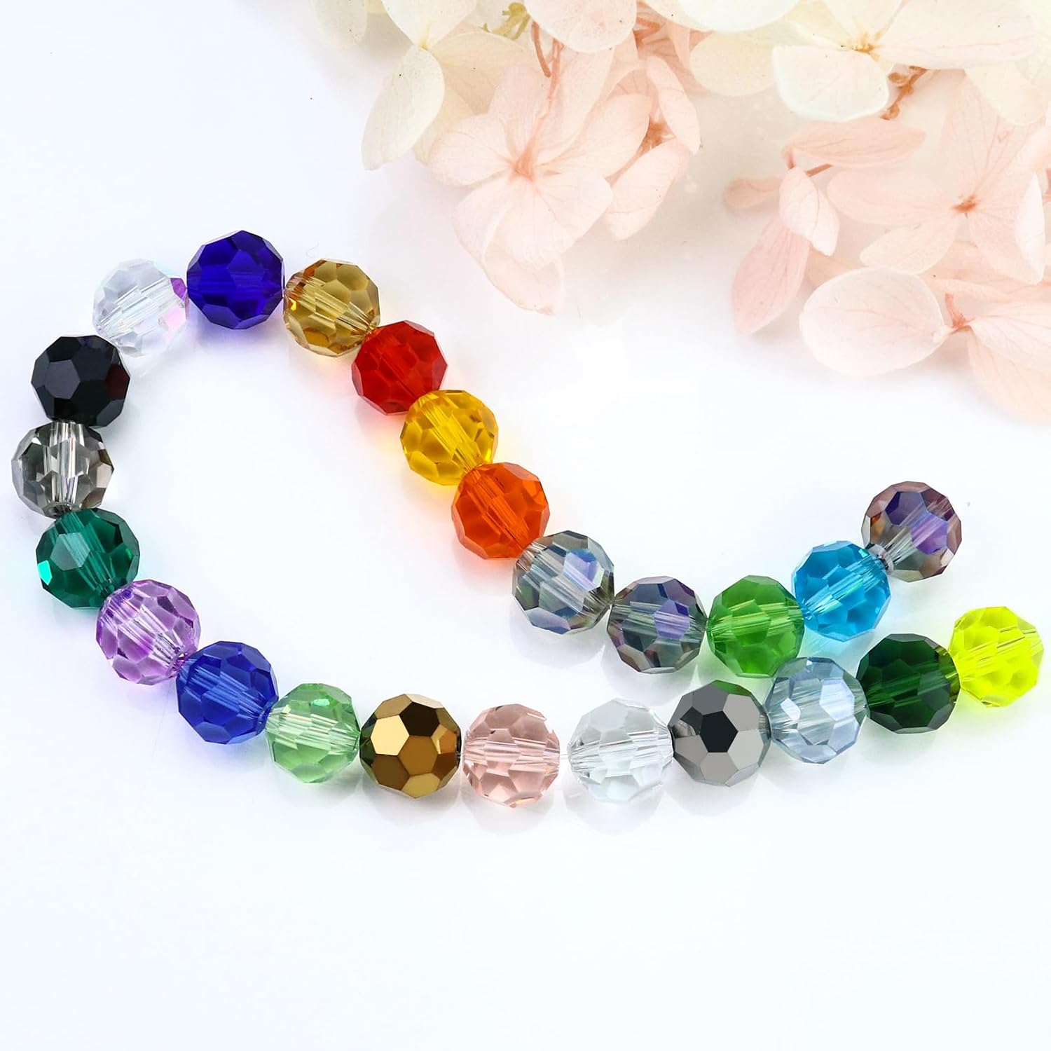 Dowarm 10MM Crystal Glass Beads for Jewelry Making, Round Crystal Beads, Faceted Rondelle Crystal Beads for Crafts Wine Charms Wind Chimes Suncatchers, Finding Jewelry Spacer Beads (Red/Siam, 50PCS) - Image 4