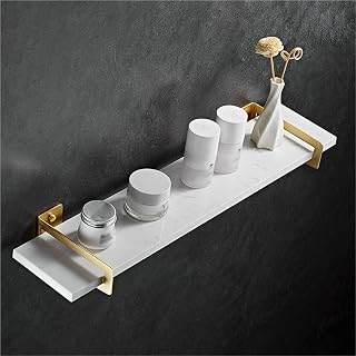 Nordic Brass Marble Floating Shelves Wall Mounted Shower Caddy Bathroom Accessories(B 60cm)