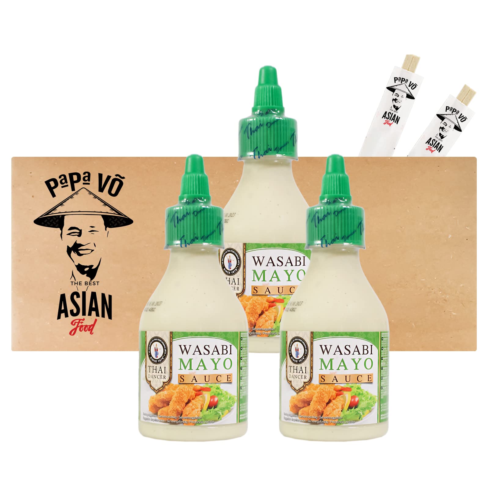 3er Pack (3x200ml) TD Wasabi Mayo Sauce (Papa Vo®)
