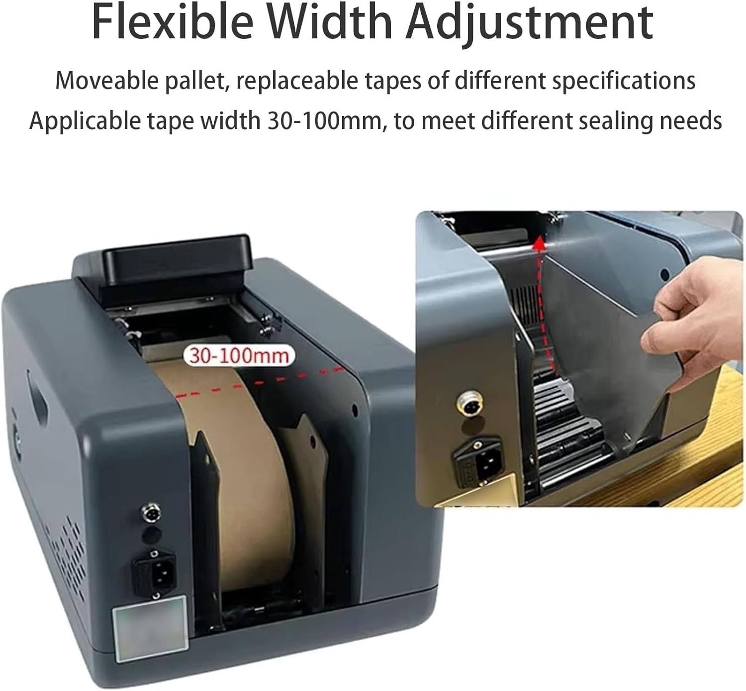 Electric Tape Cutter - Automatic Kraft Tape Dispenser for Water-Activated Gummed Tapes, 3 Working Modes, Suitable for Tapes Up to 10cm Width