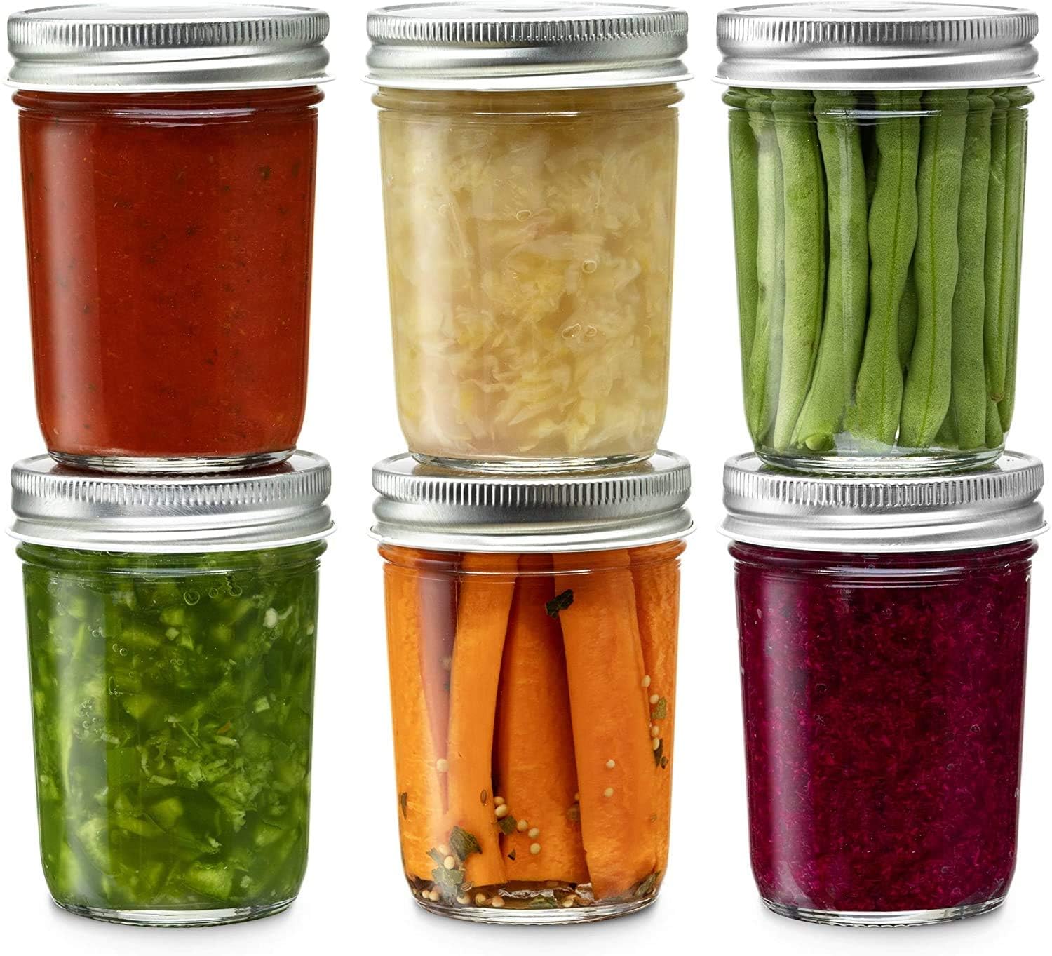 Ash & Roh® - Clear Glass Jar And Container With Air Tight Lid Storage of Spices and Dry Fruit (500 ML WHITE CANNING, 4)