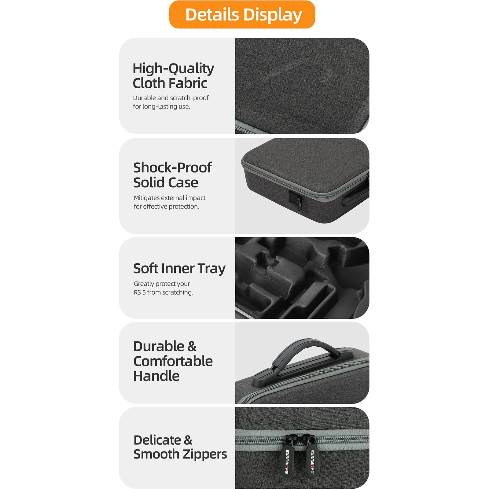 Custodia Borsa per DJI RS 5, Ronin 5 Gimbal Stabilizzatore Case, Custodia da trasporto Borsa a mano Case da viaggio Portatile Bag a tracolla Accessori per DJI RS 5 Combo