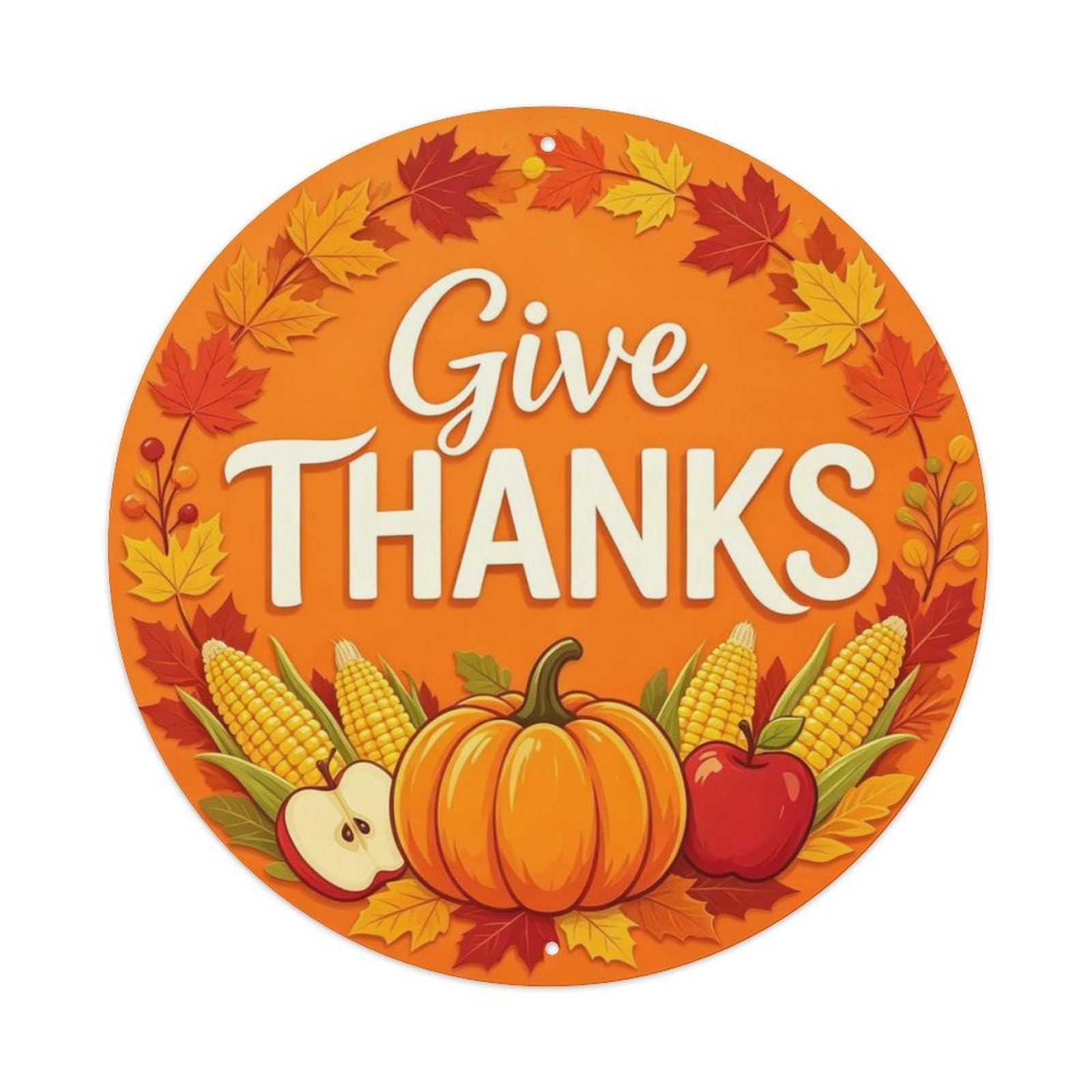 Thanksgiving Give Thanks Metal Tin Sign Plaque