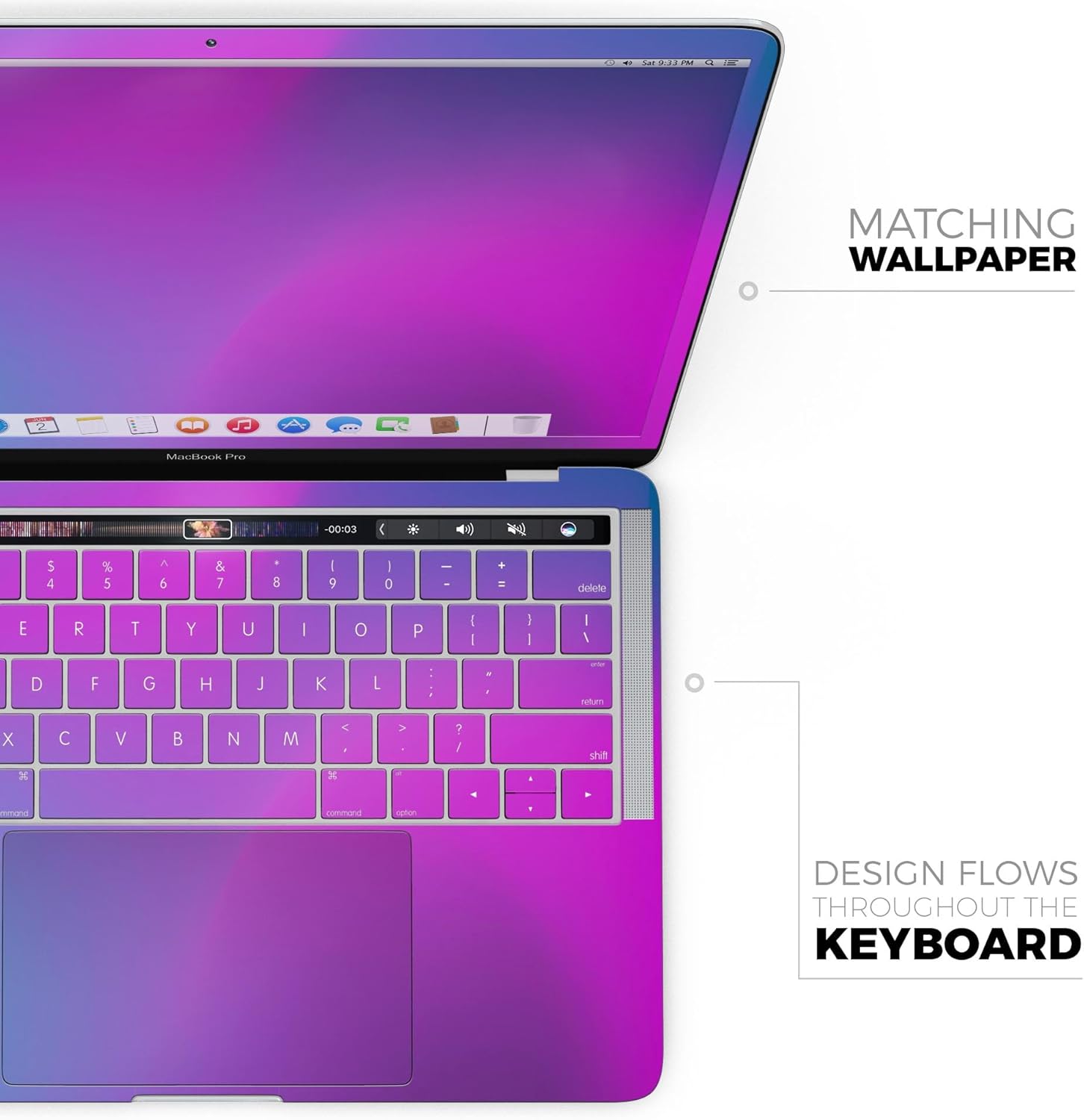DesignSkinz - Compatible with MacBook Air 13" M3 (A3113) - Skin Decal Protective Scratch Resistant Vinyl Wrap - Neon Holographic V1