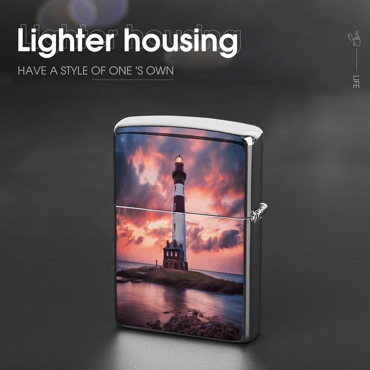 Beauty Lighthouse Lighter Case Cover Lighter Shell