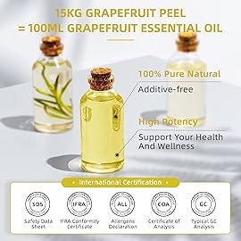 HIQILI 16 Fl Oz Grapefruit Essential Oil, for Diffuser, Skin Care, 100% Pure and Natural