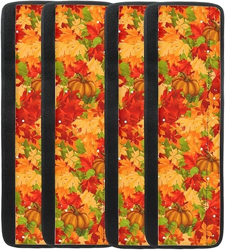 DISNIMO Fundas para manija de puerta de refrigerador con hojas de arce y calabaza para nevera y microondas, 4 unidades, mantiene tu aparato de