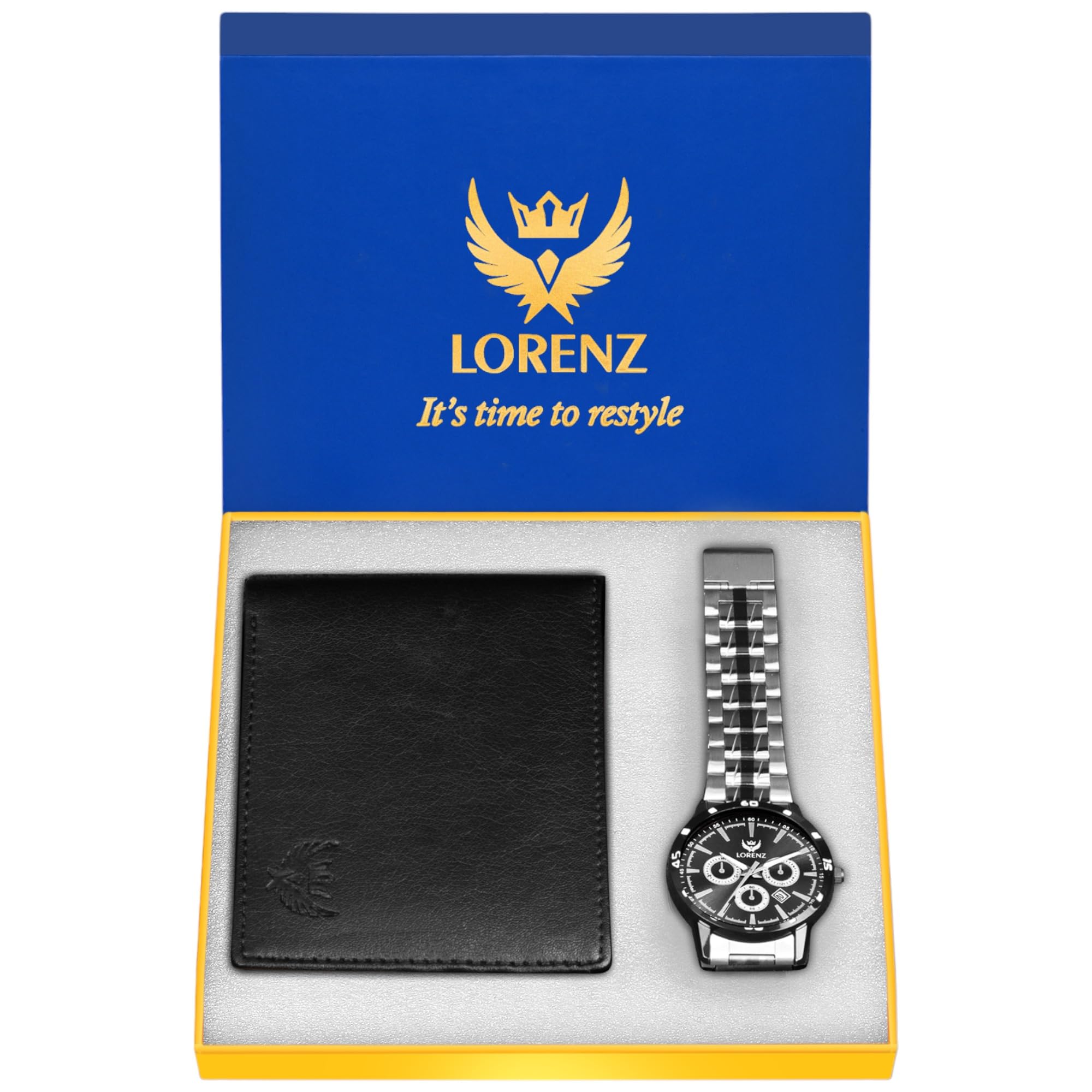 LORENZ Gift Set Combo of Black Dial Watch & Black Wallet for Men | CM-3066WL-33 (B097BYS8G2) Amazon Price History, Amazon Price Tracker