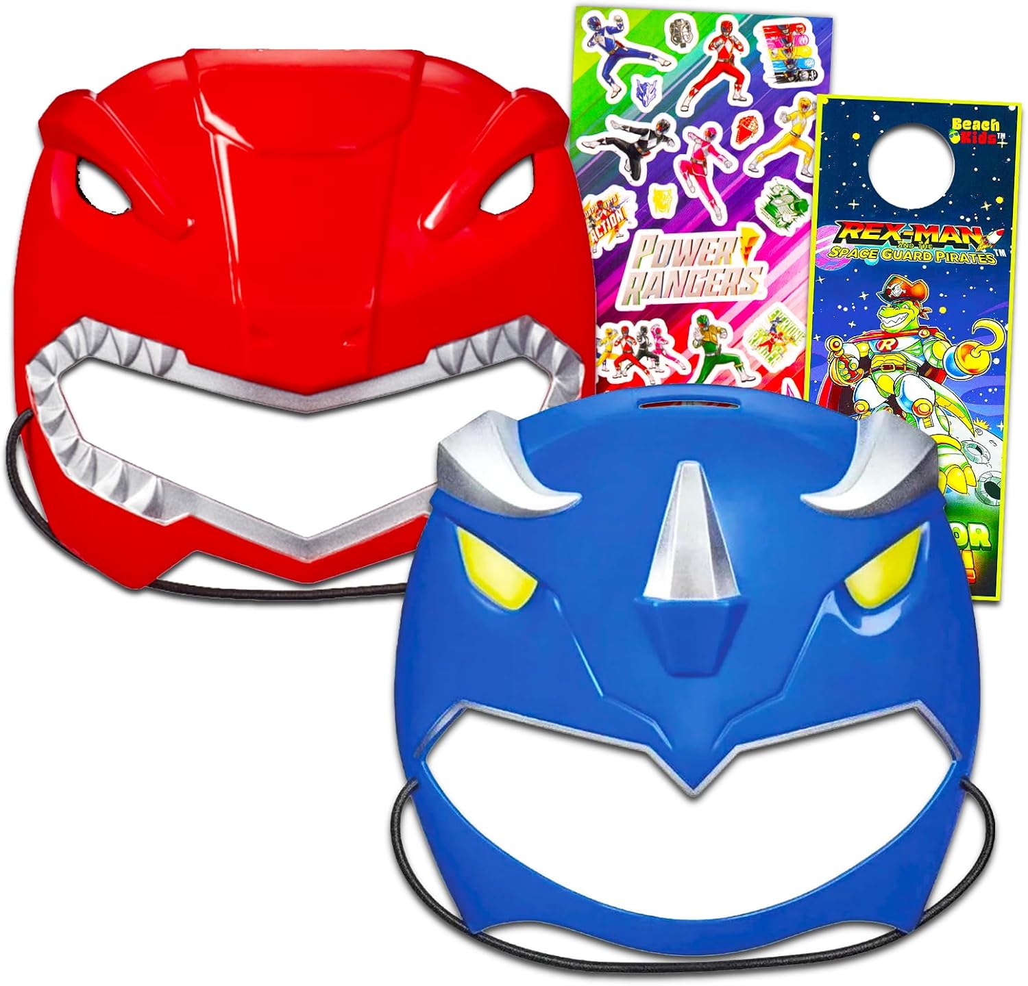 Amazon.com: Power Rangers Masks Set - Bundle 2 Pack with Red and Blue ...