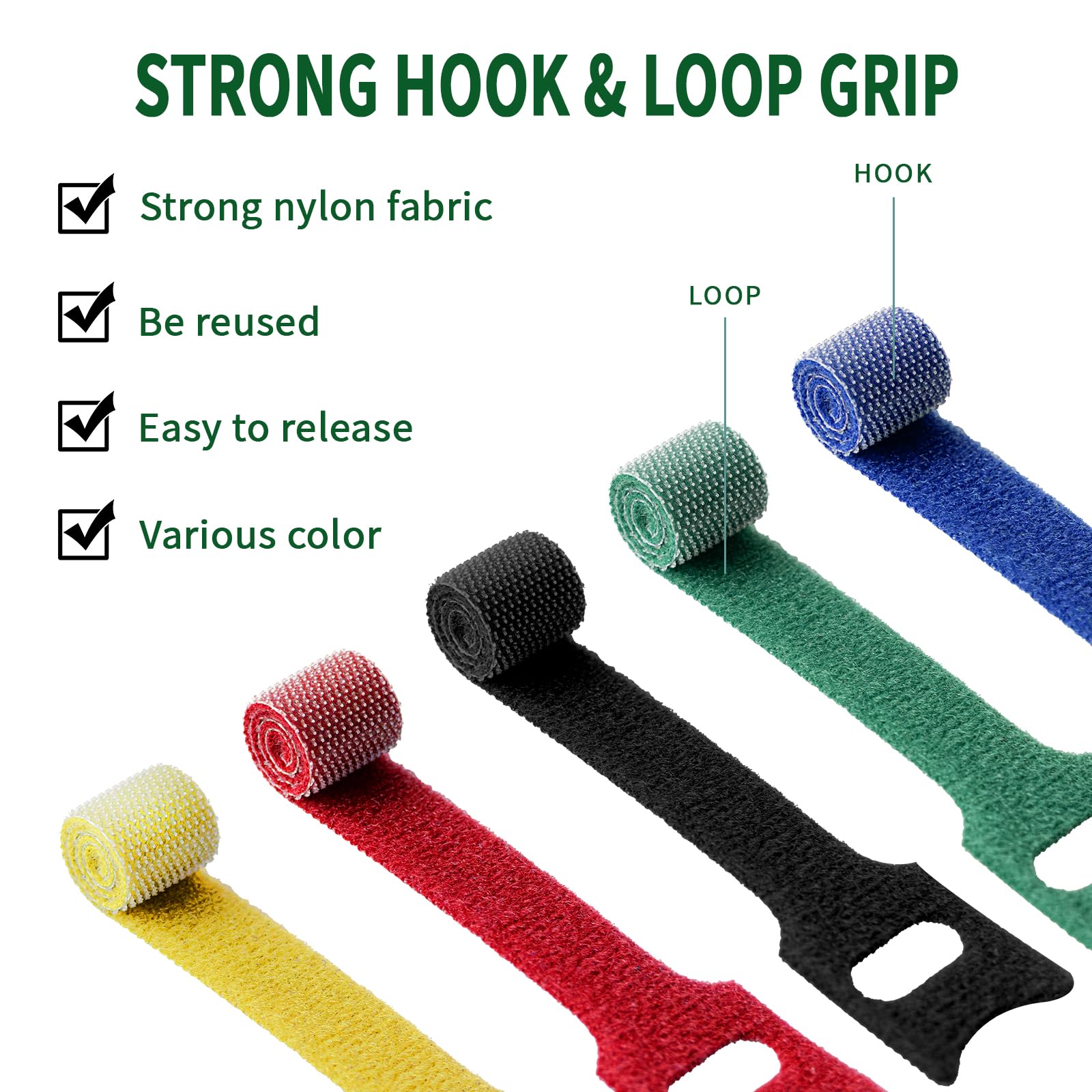 100 PCS Reusable Fastening Cable Ties