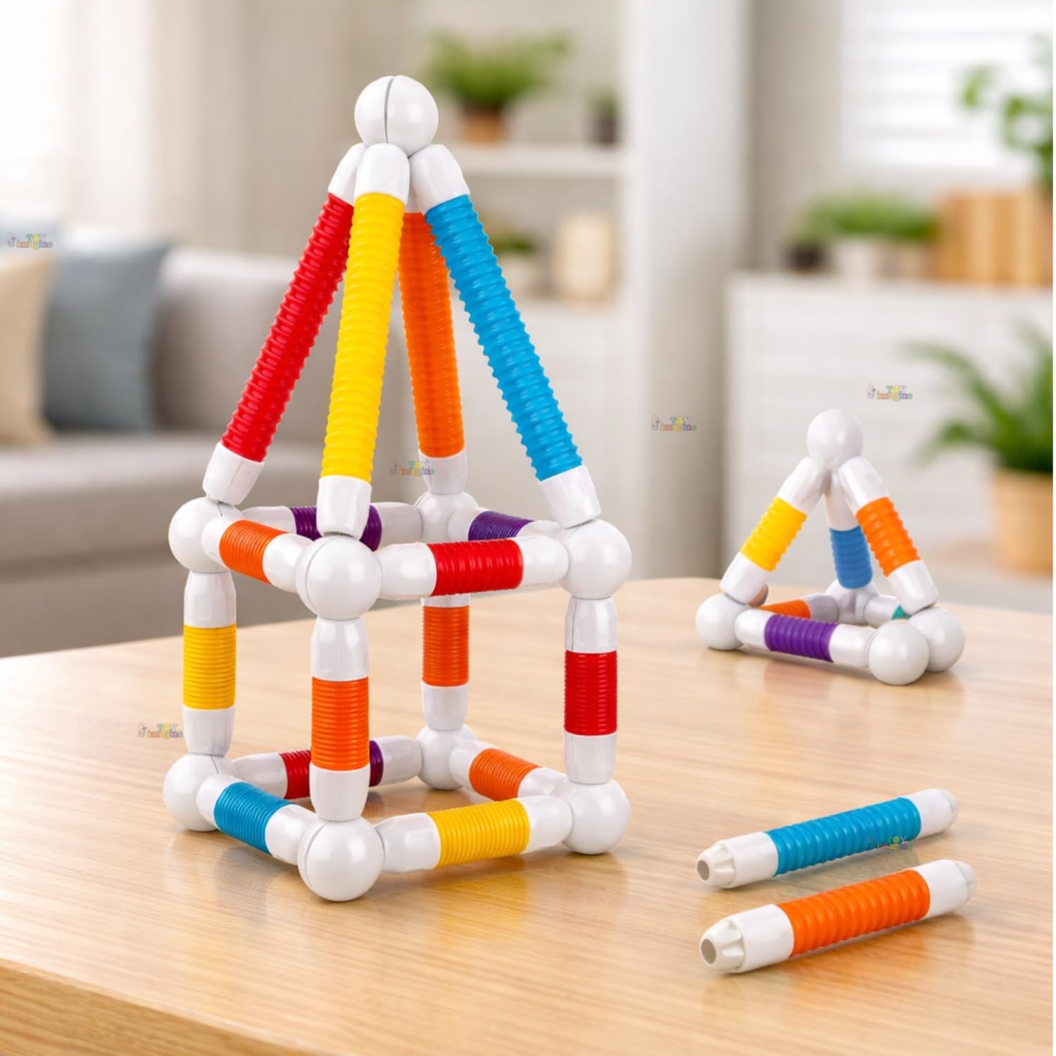 Toy Imagine Flexible Magnetic Telescopic Sticks Building Blocks for Kids 26 PCS | Magnetic Sticks & Suction Tubes DIY Educational STEM Toy | Building Construction Brain Game Gift for Kids 3+ Years-image-13