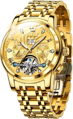 OLEVS Automatic Gold Watches for Men Luxury Classic Stainless Steel