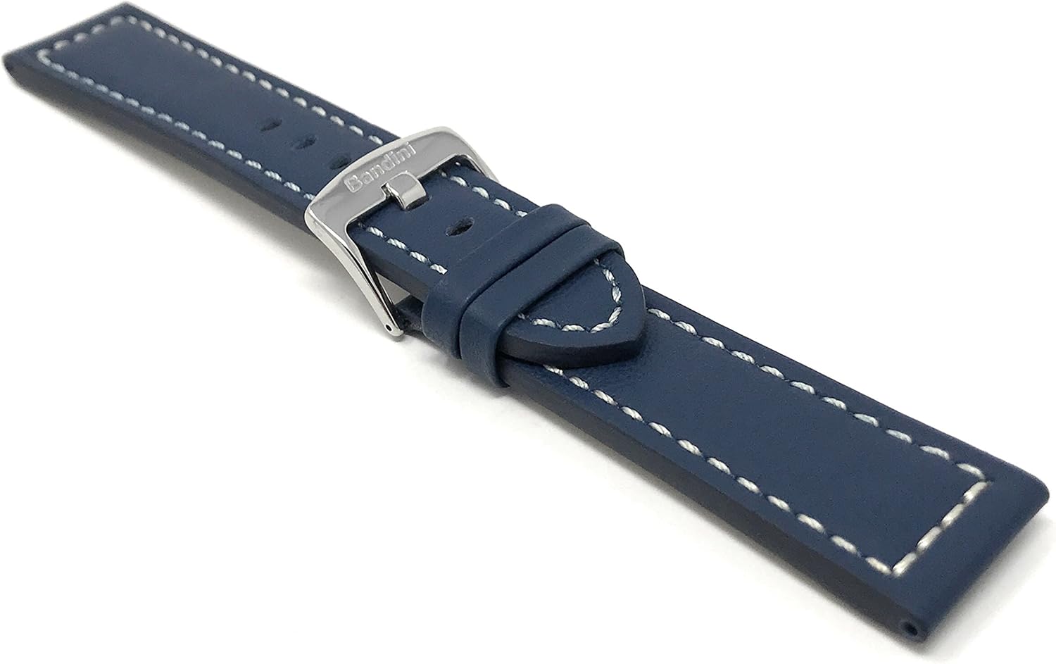 Bandini Mens Aviator Pilot Leather Watch Band - Racing Strap - Leather Watch Band for Men - 18mm, 20mm, 22mm, 24mm, 26mm - 11 Colors - (Many sizes also come in Extra Long XL)