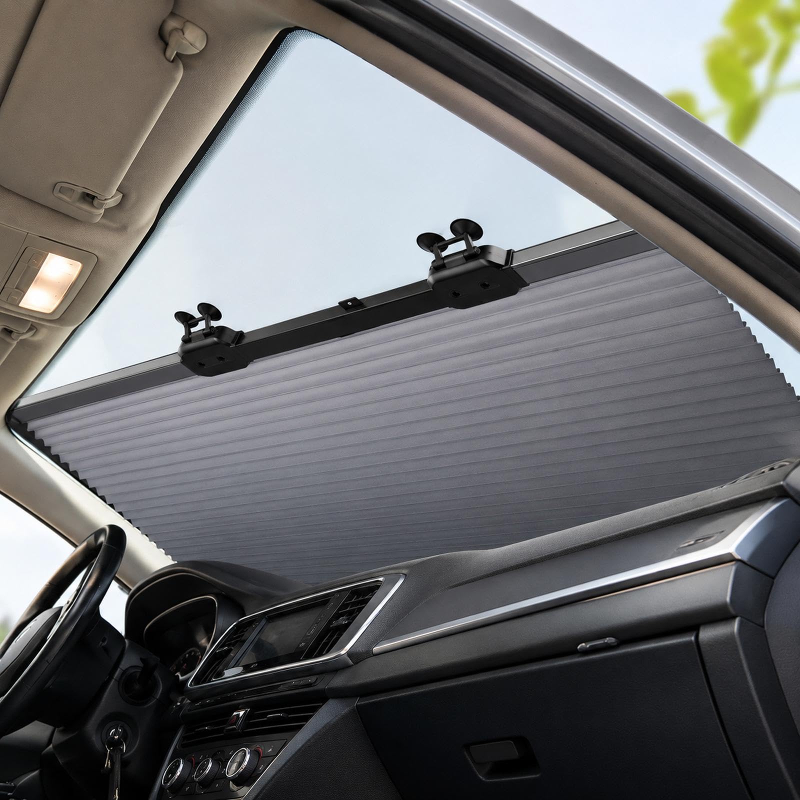 Parasol Retráctil para Parabrisas Delantero de Coche con Ventosas, Visera Portátil para SUV, 80cm x 145cm