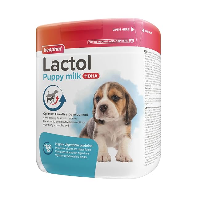 Beaphar Lactol Leche de sustitución Cachorros, Perros, Leche en Polvo, Proteína Altamente digestible